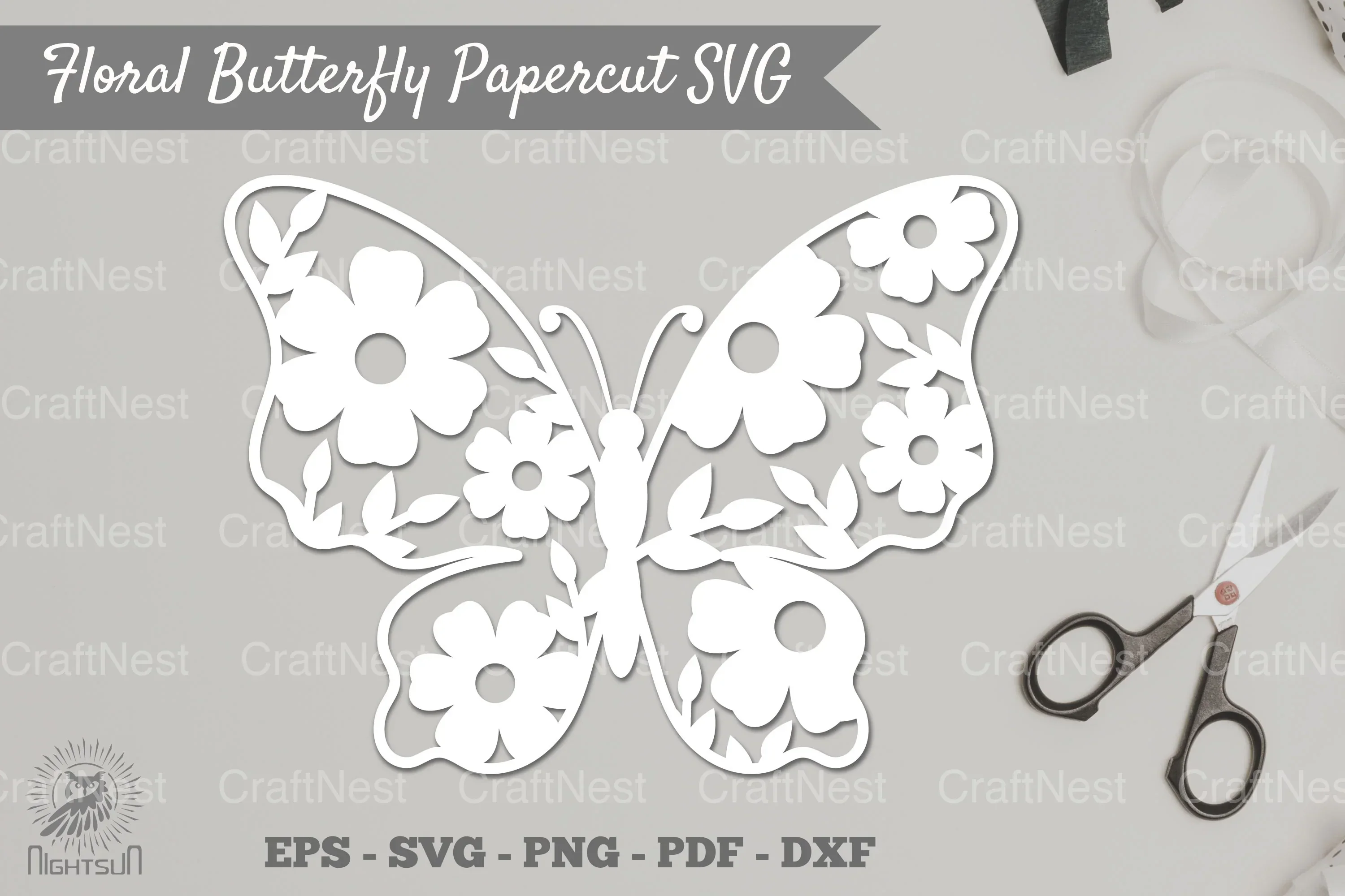 Floral Butterfly Papercut SVG Bundle