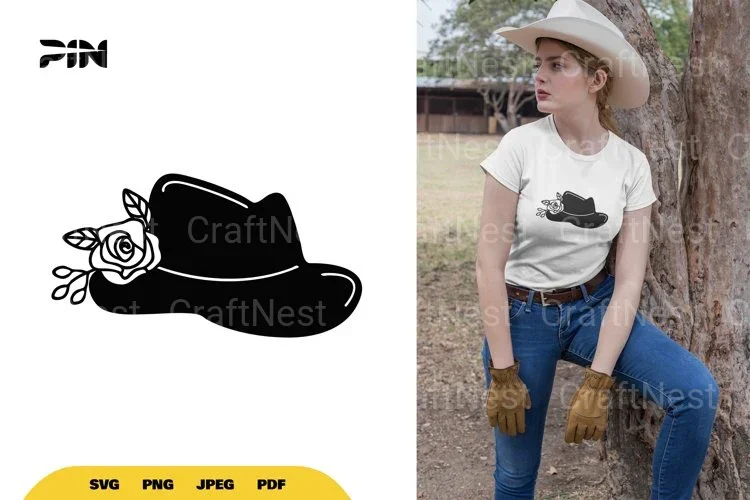 Floral Cowboy Hat SVG Bundle