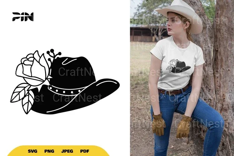 Floral Cowboy Hat SVG Bundle