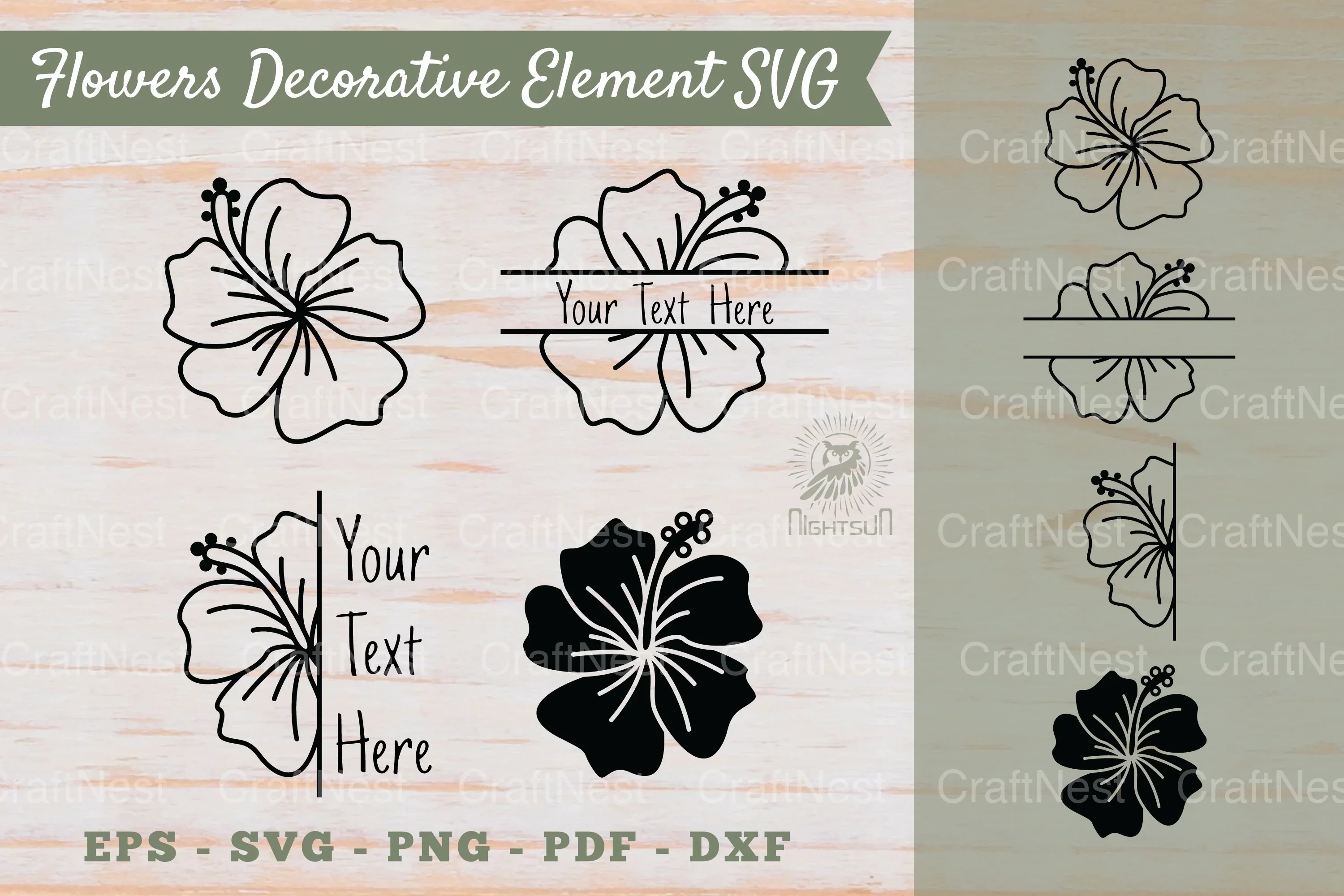Floral Decorative Elements & Borders Clipart Bundle