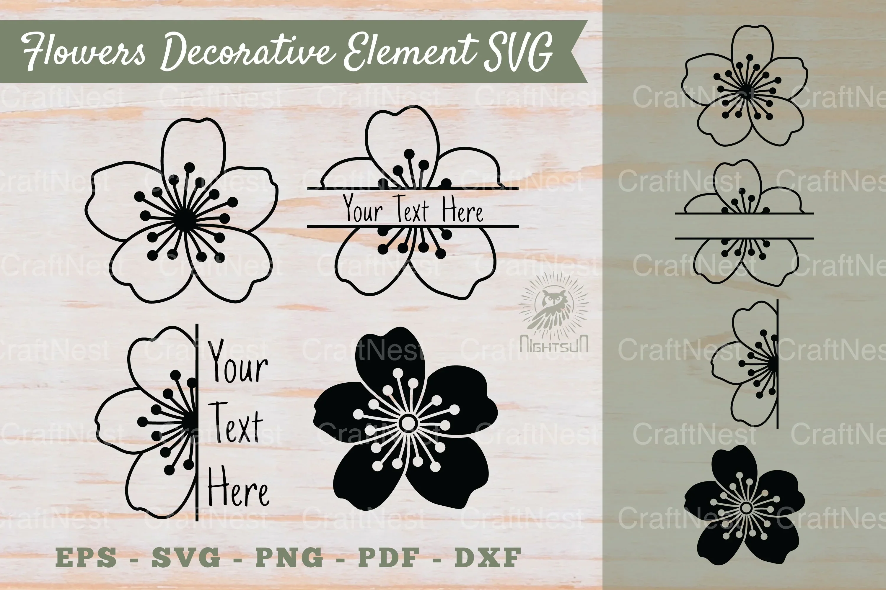 Floral Decorative Elements & Borders Clipart Bundle