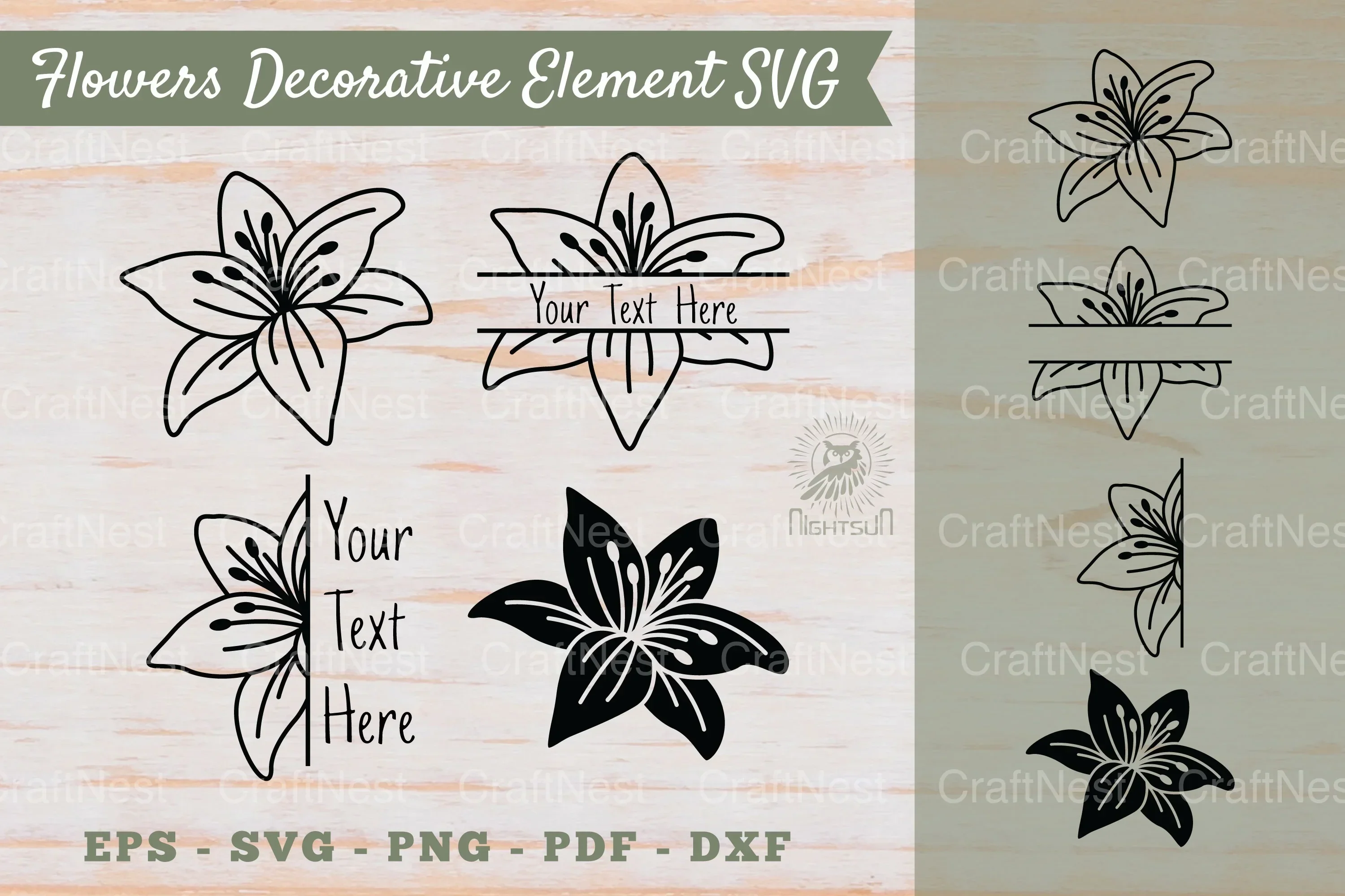 Floral Decorative Elements & Borders Clipart Bundle