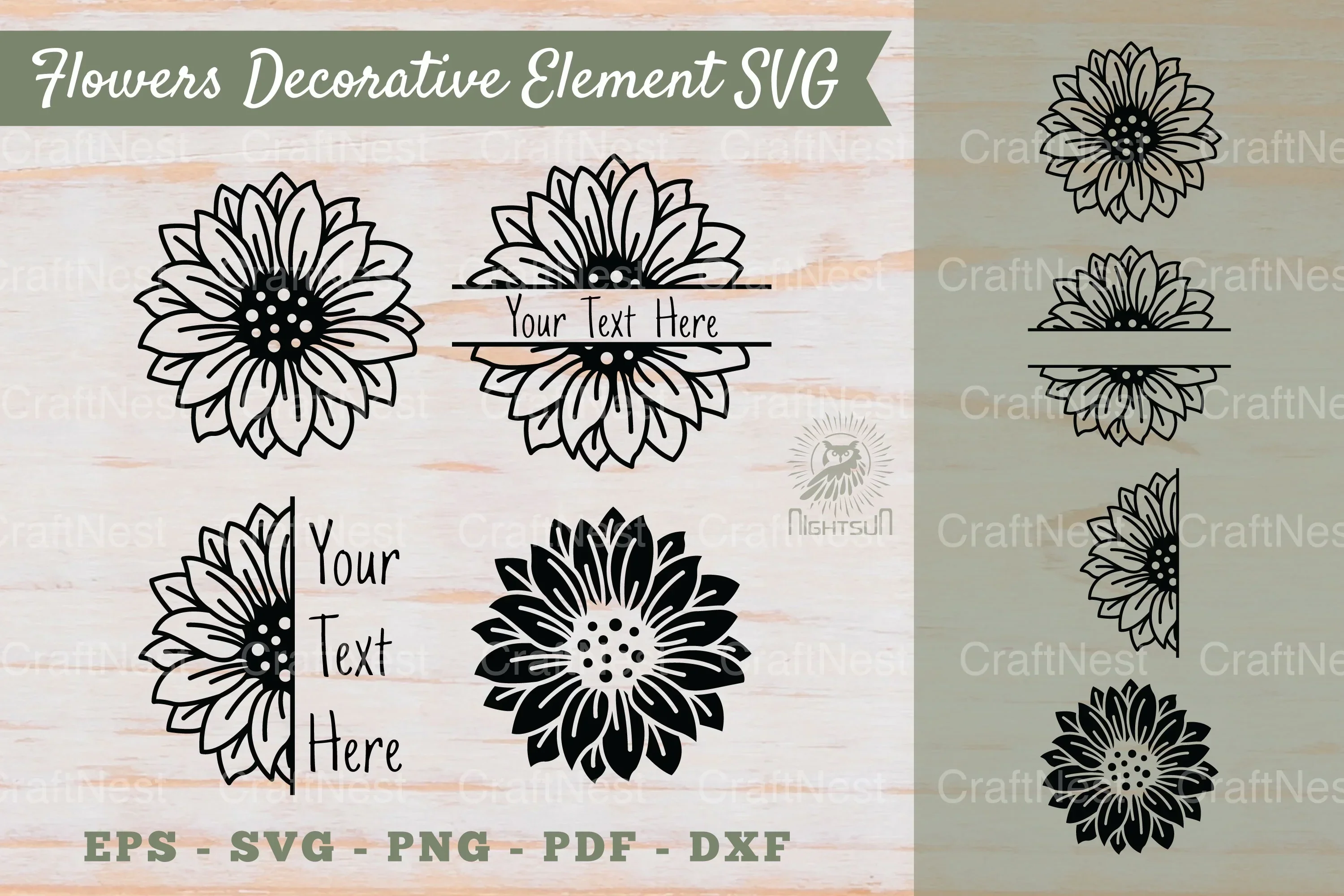 Floral Decorative Elements & Borders Clipart Bundle
