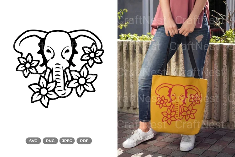 Floral Elephant Beauty Animal SVG Bundle
