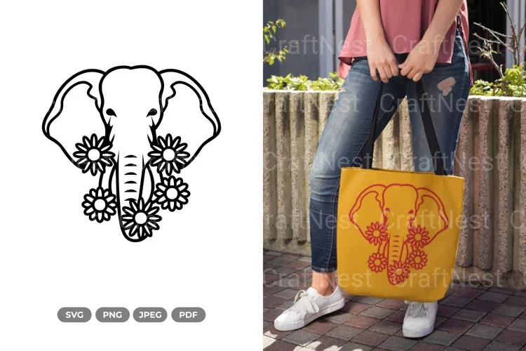 Floral Elephant Beauty Animal SVG Bundle