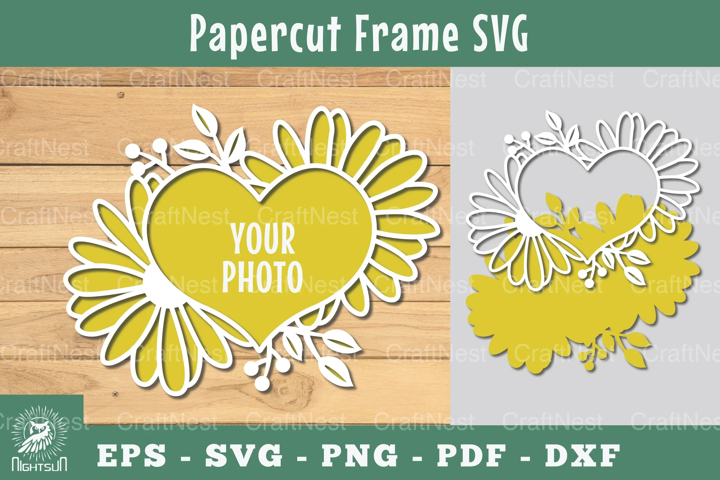 Floral Heart Papercut Frame Clipart Bundle