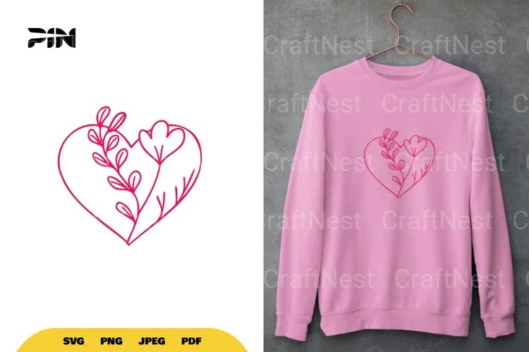 Floral Heart SVG Bundle