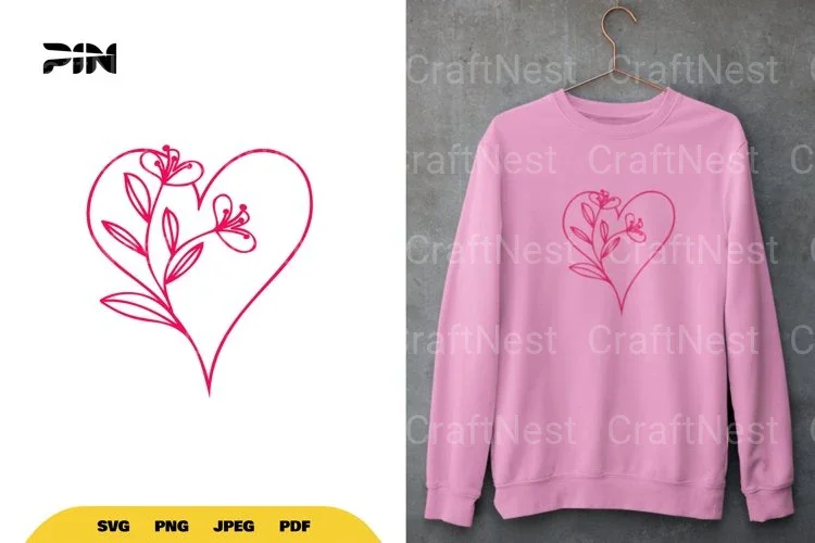 Floral Heart SVG Bundle
