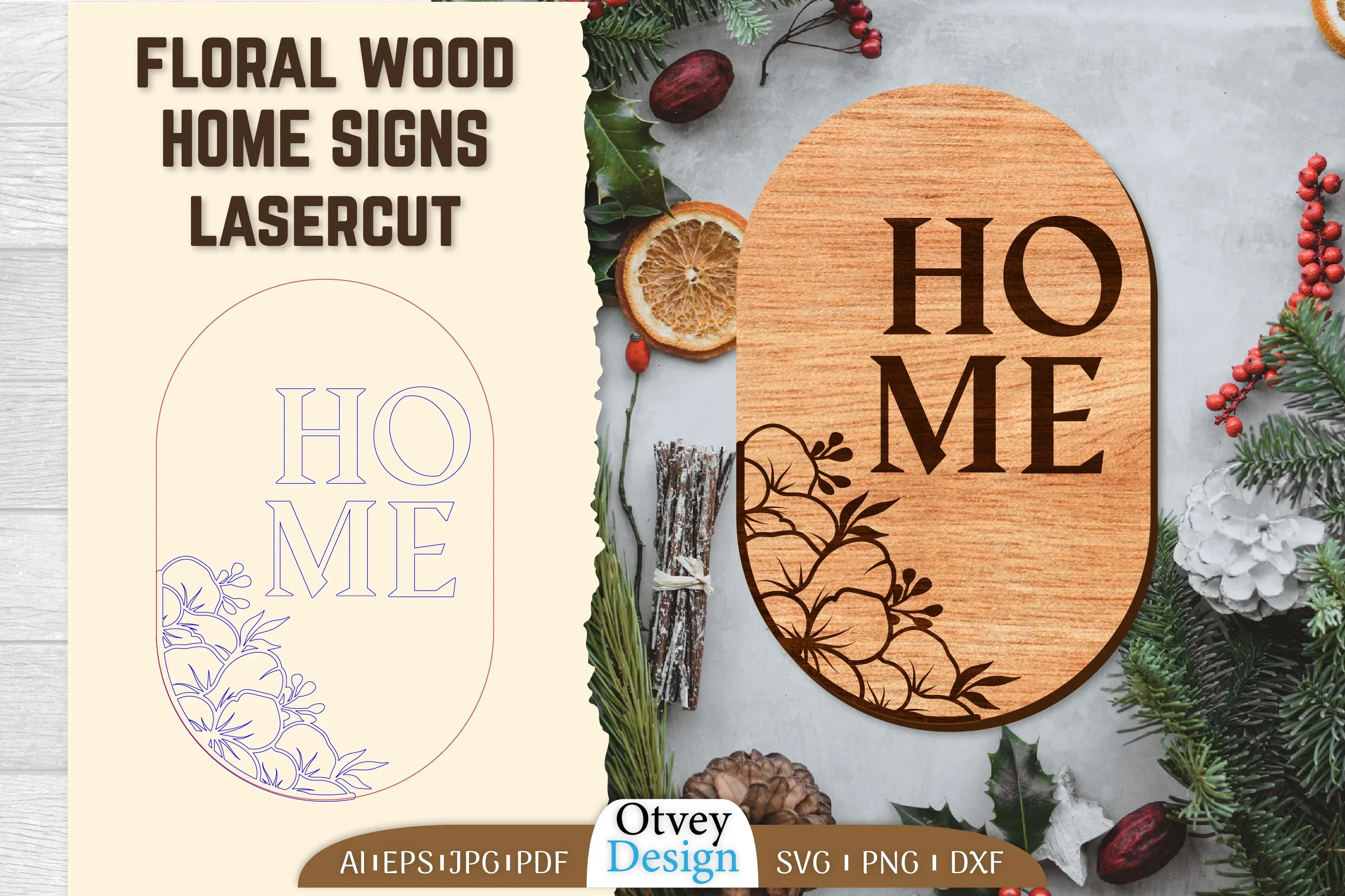Floral Home Wood Signs SVG Bundle