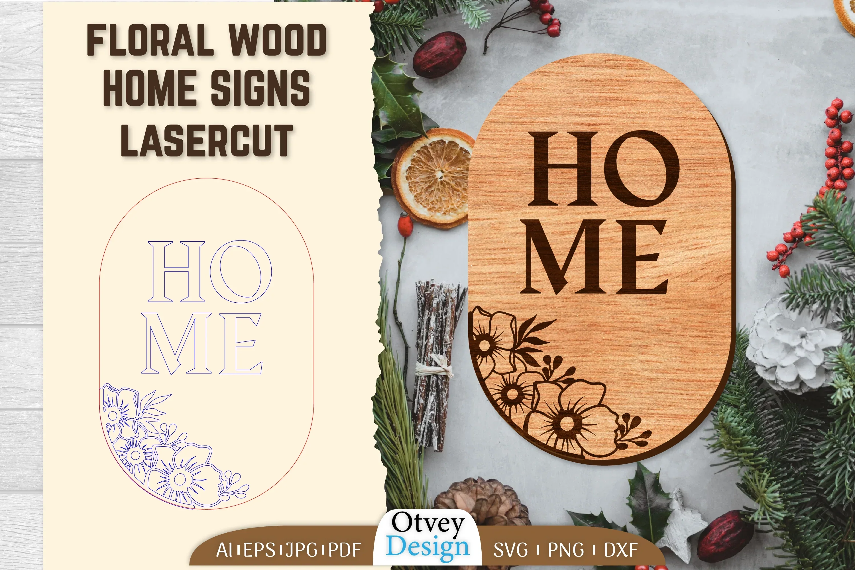 Floral Home Wood Signs SVG Bundle