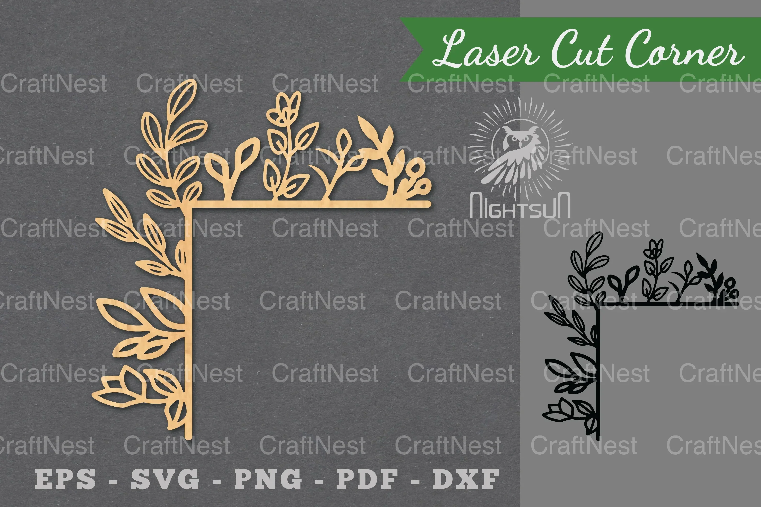Floral Laser Cut Corner Clipart Bundle