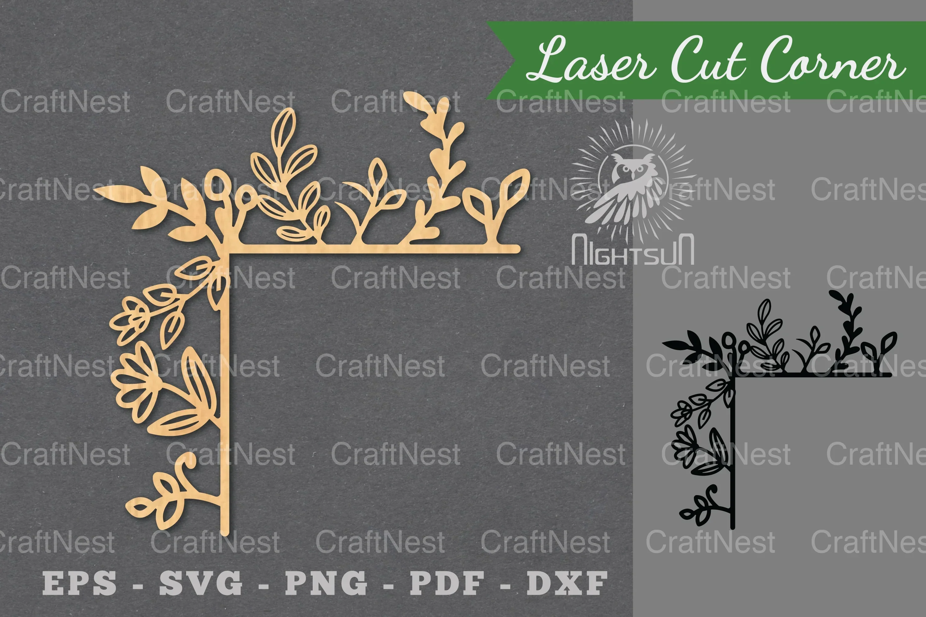 Floral Laser Cut Corner Clipart Bundle