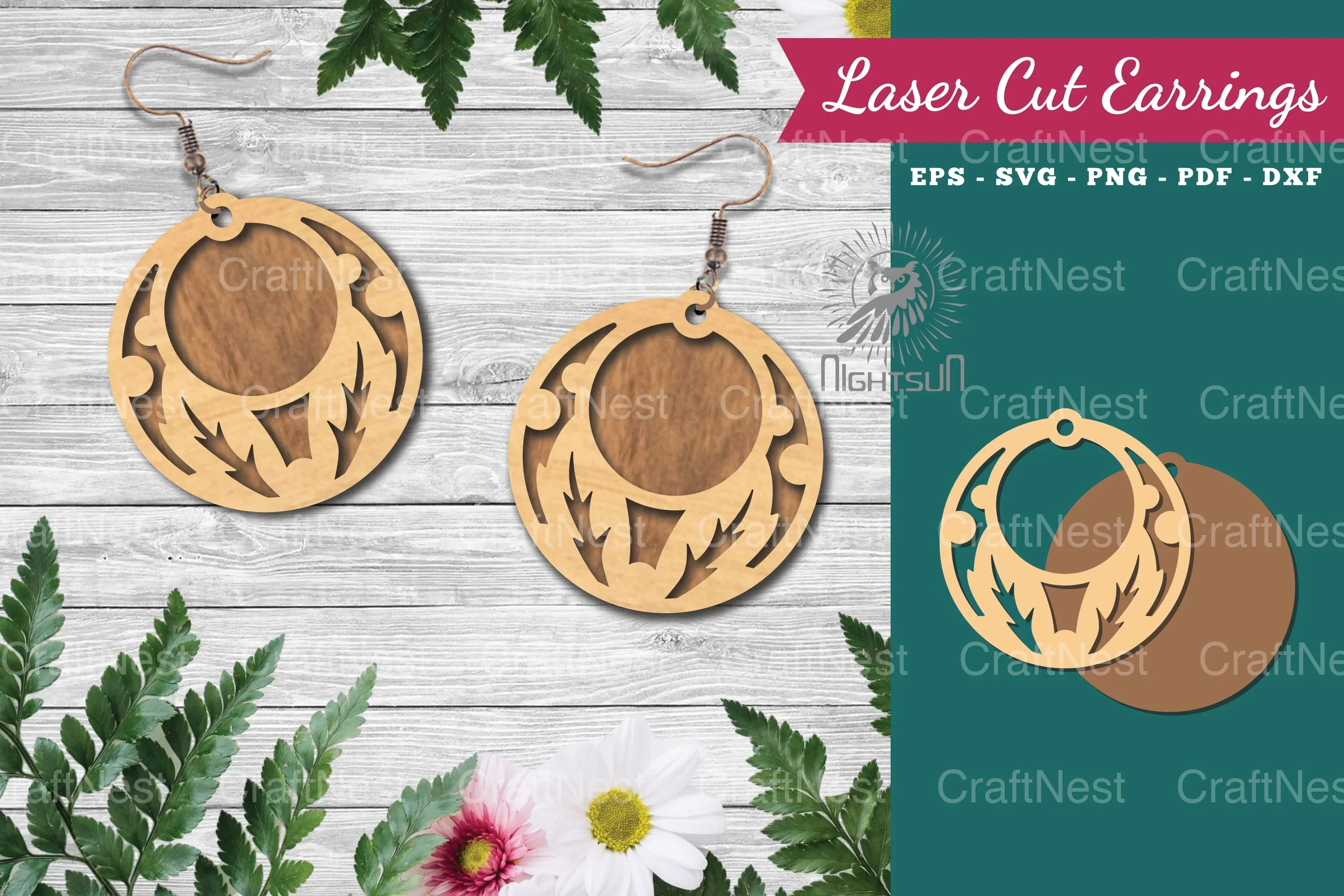Floral Laser Cut Earrings Design Bundle
