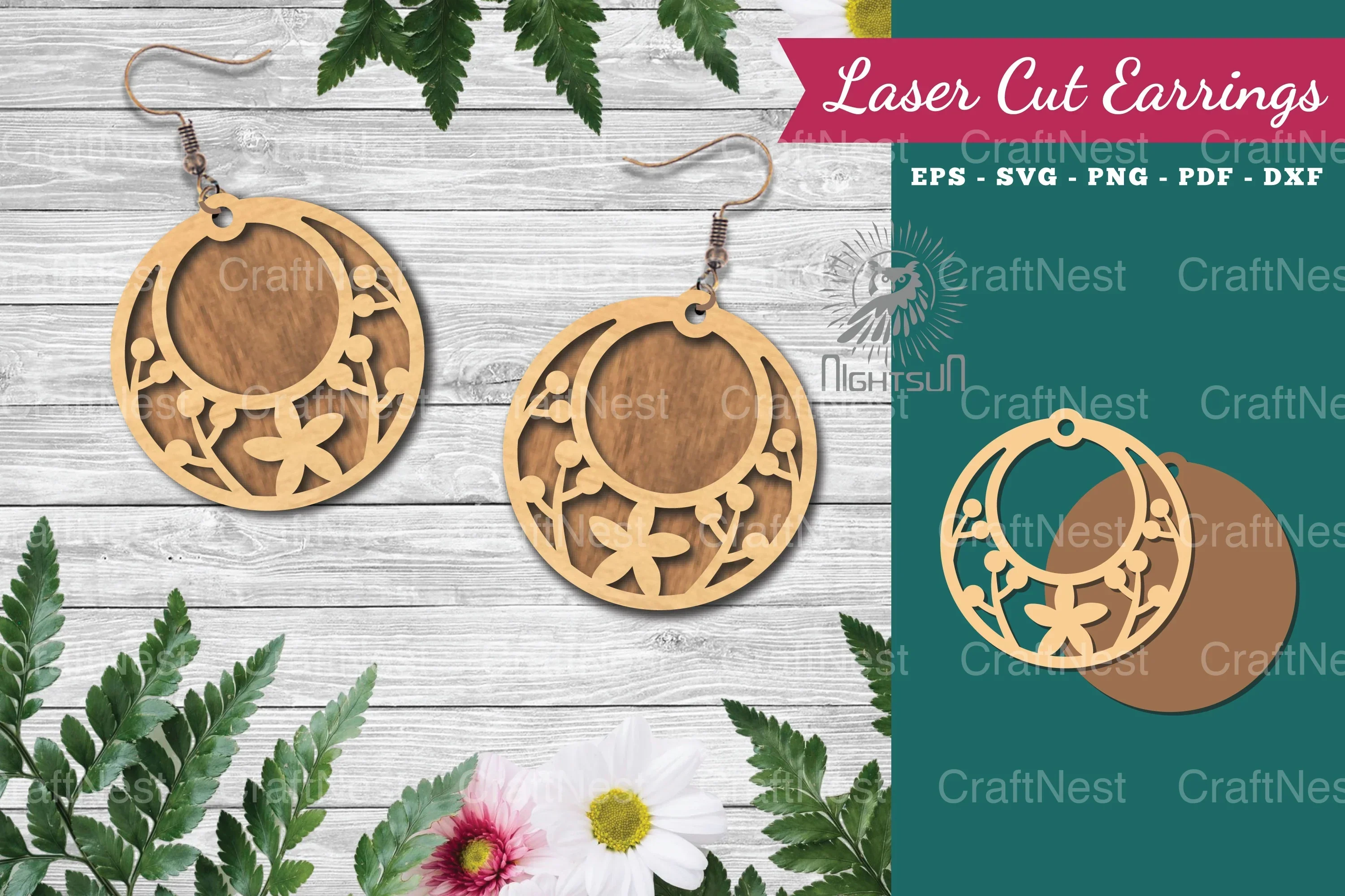 Floral Laser Cut Earrings Design Bundle