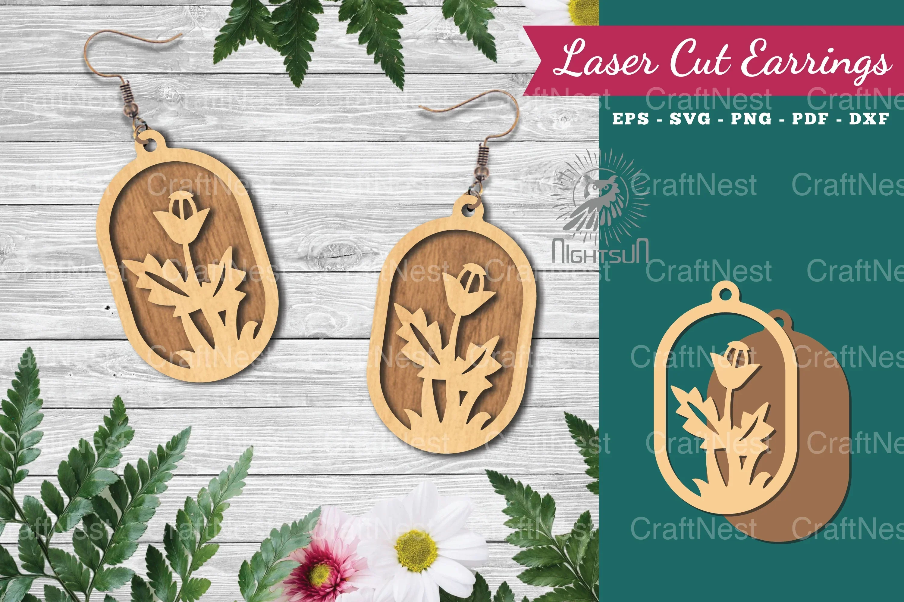 Floral Laser Cut Earrings Design Bundle