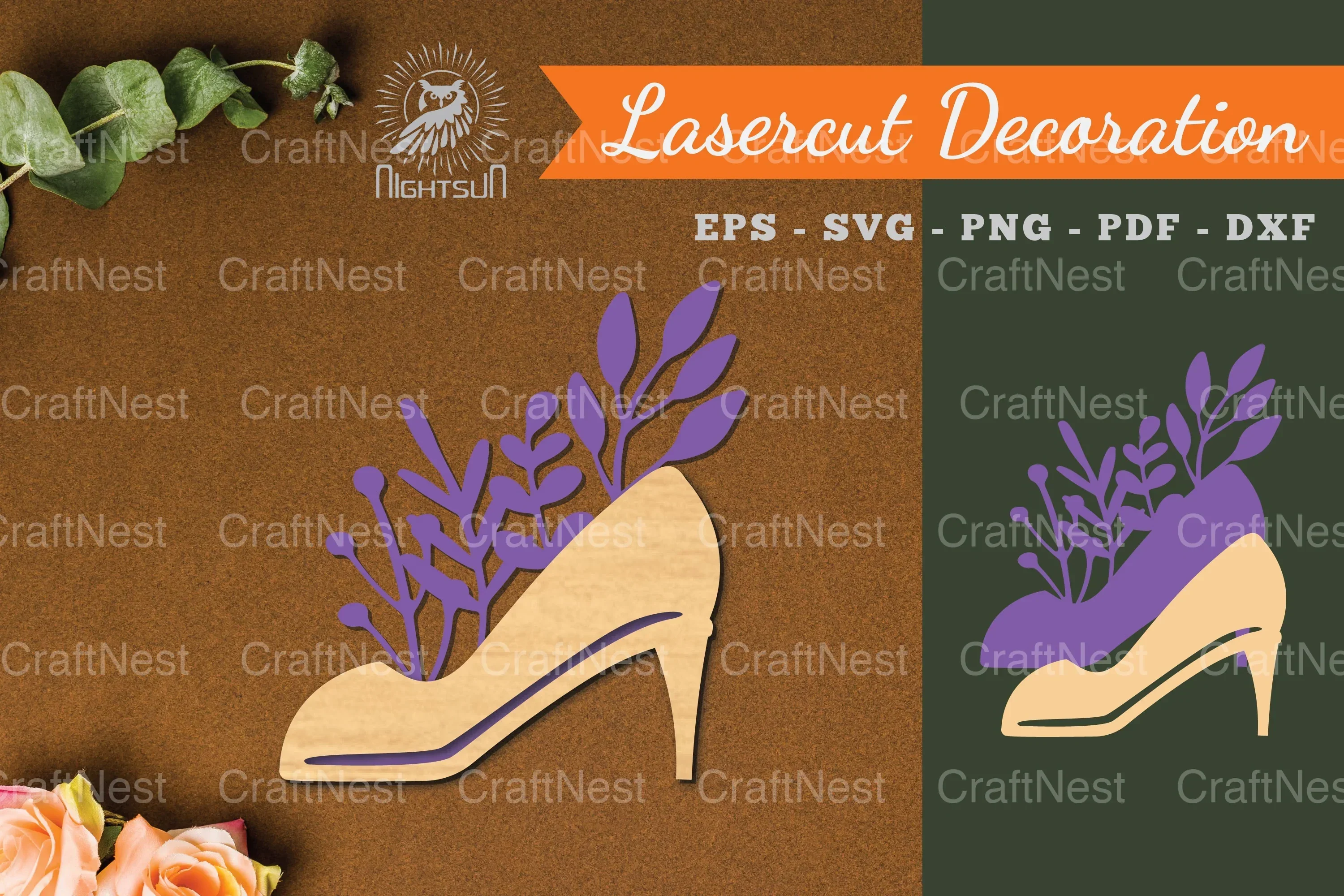 Floral Laser Cut Footwear Decoration Clipart Bundle