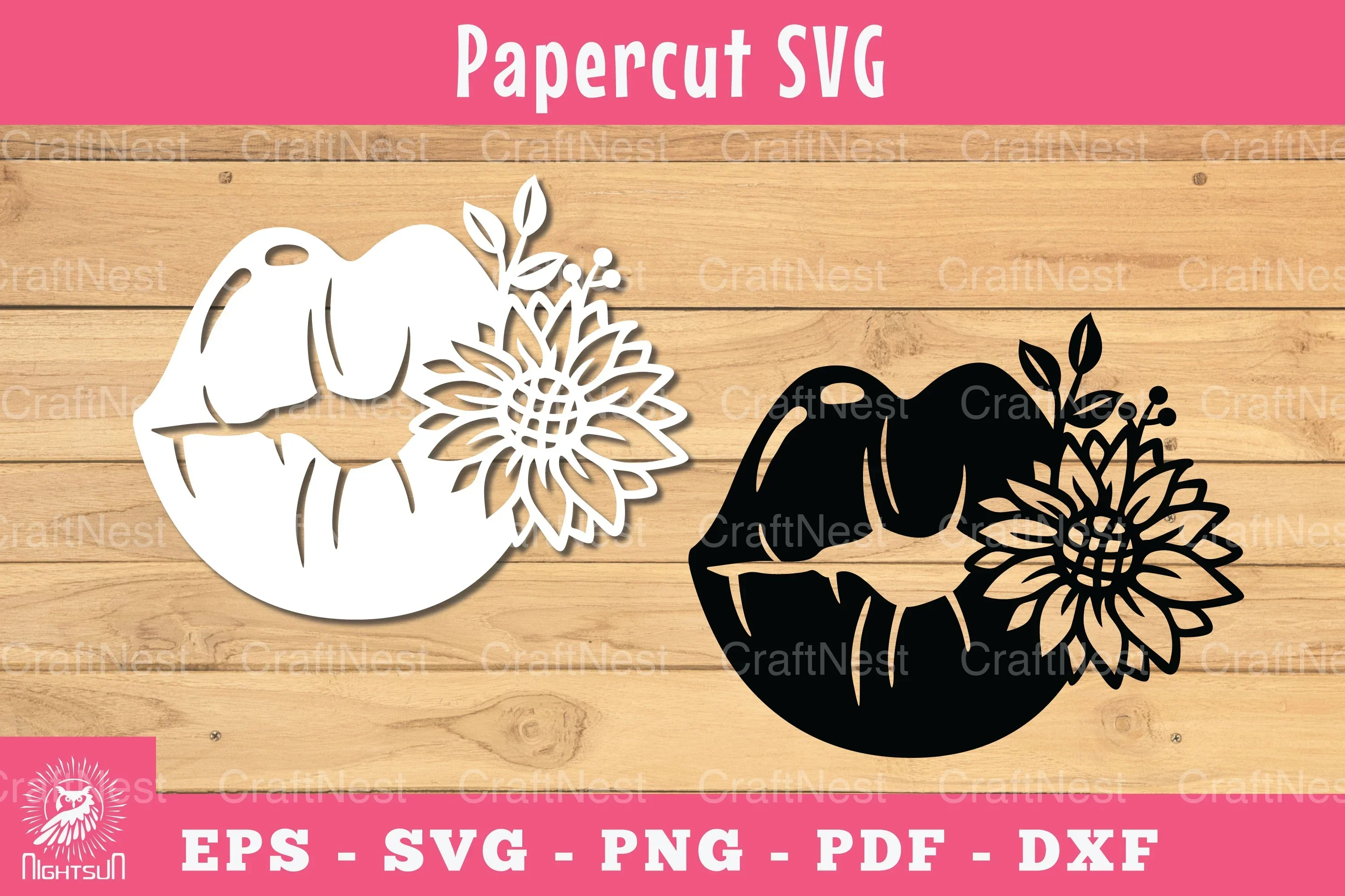 Floral Lips Papercut SVG Bundle