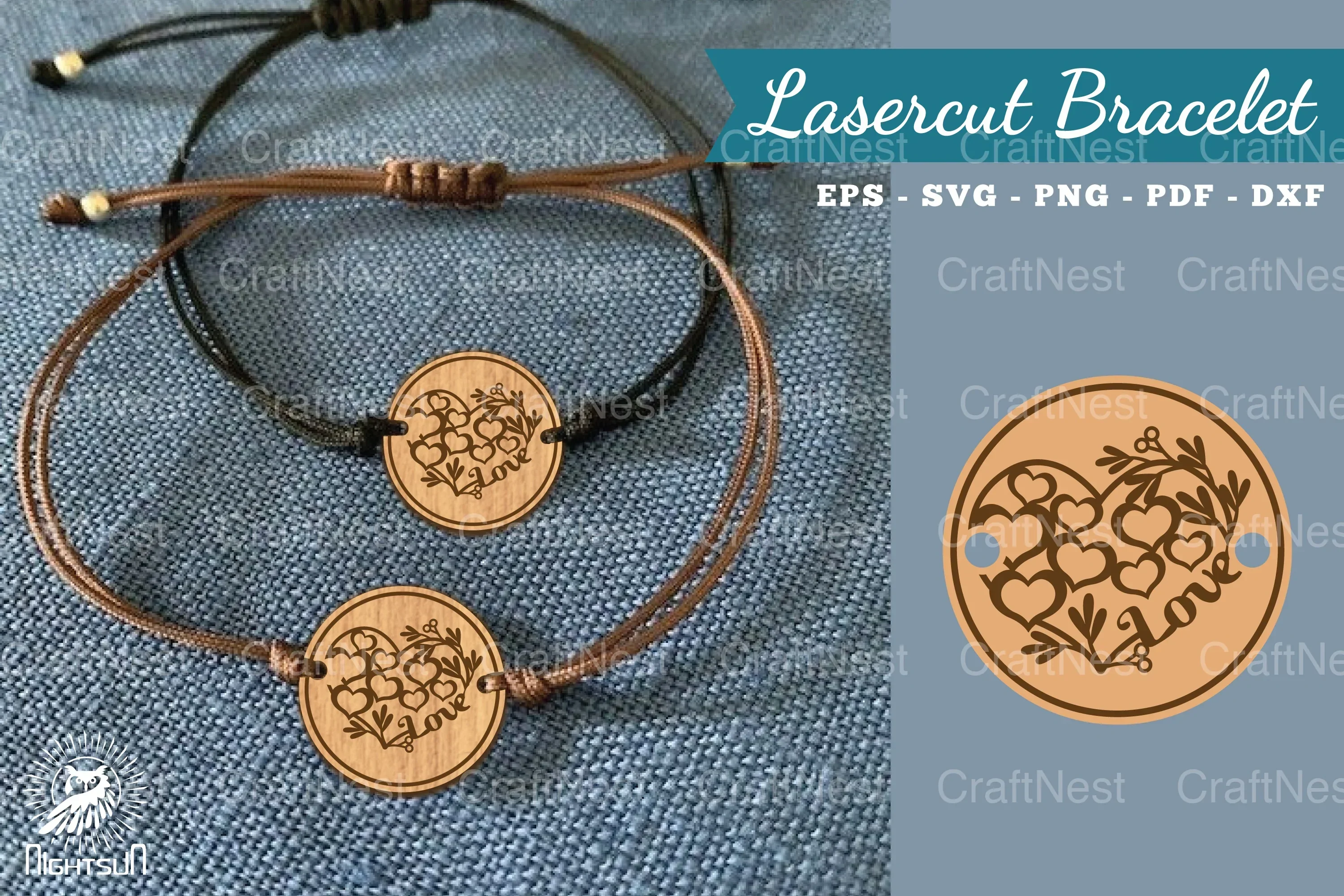 Floral Love Lasercut Bracelet Clipart Bundle