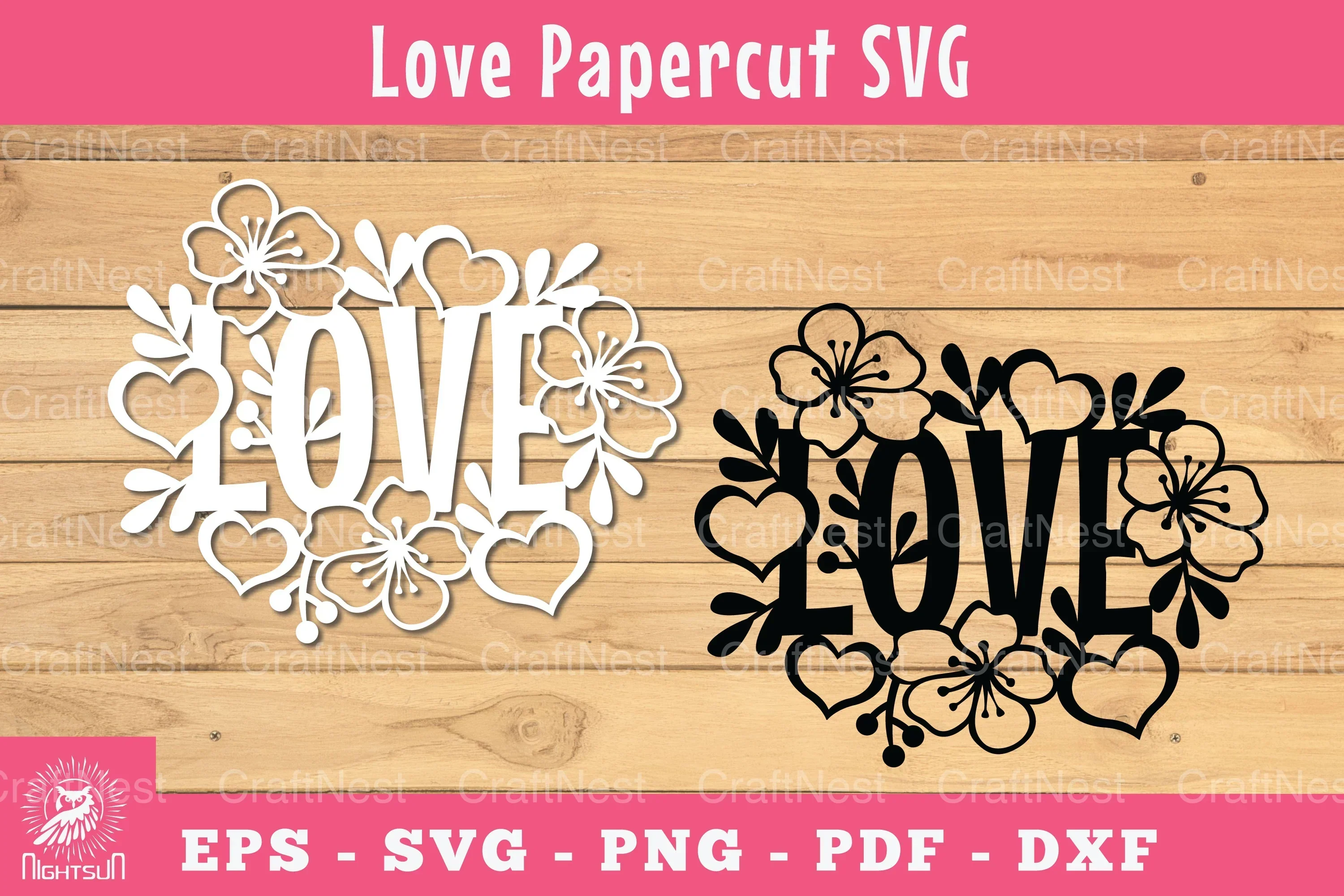 Floral Love Papercut SVG Bundle