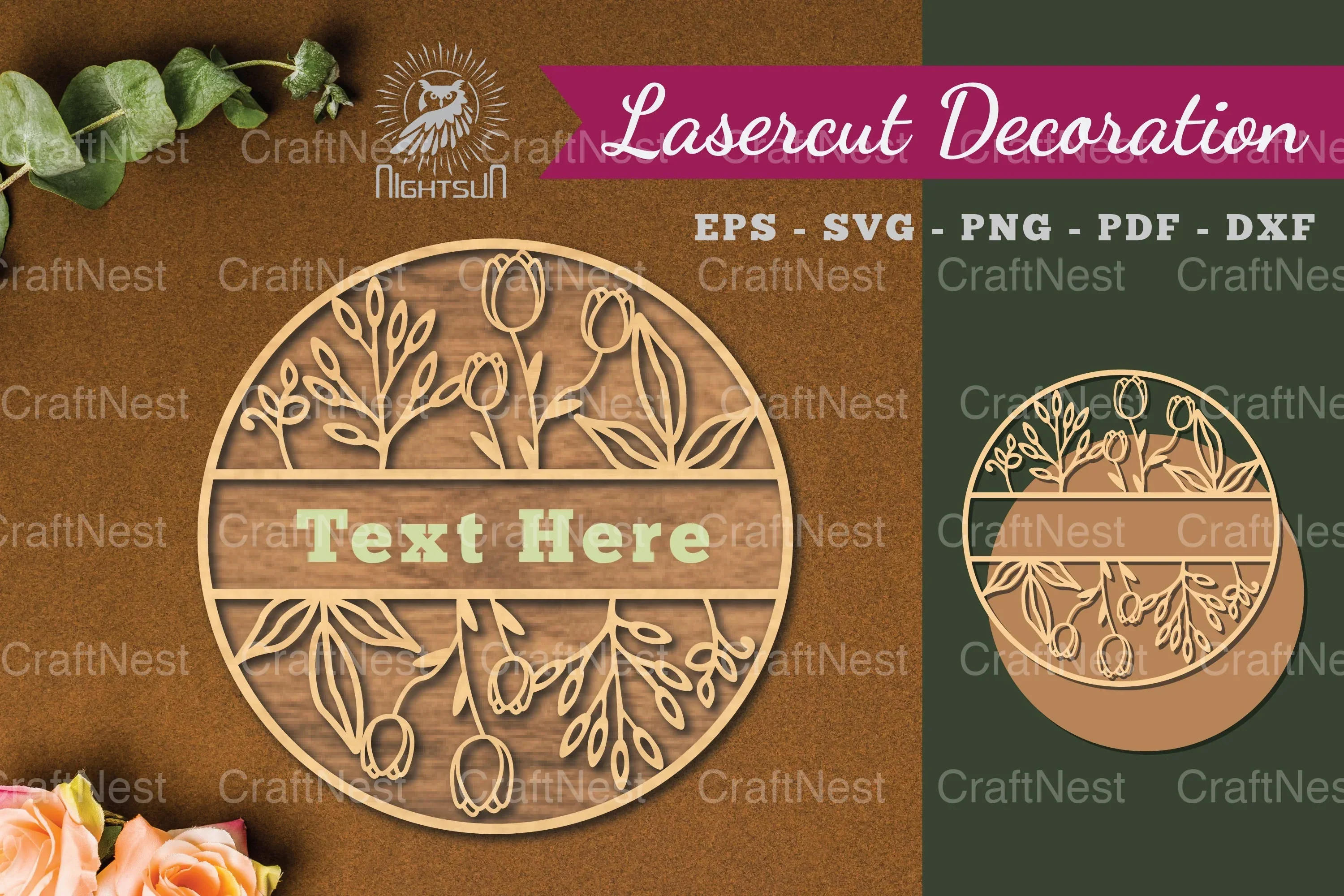 Floral Monogram Laser Cut Sign Bundle