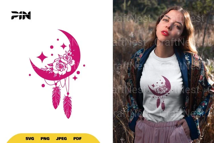 Floral Moon Boho SVG Bundle