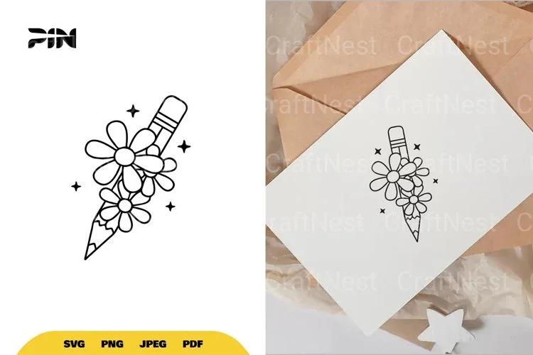 Floral Pencil SVG Bundle