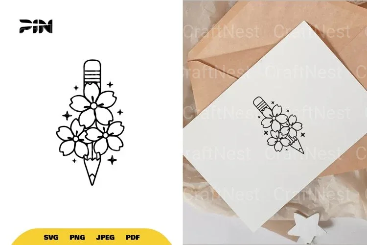 Floral Pencil SVG Bundle