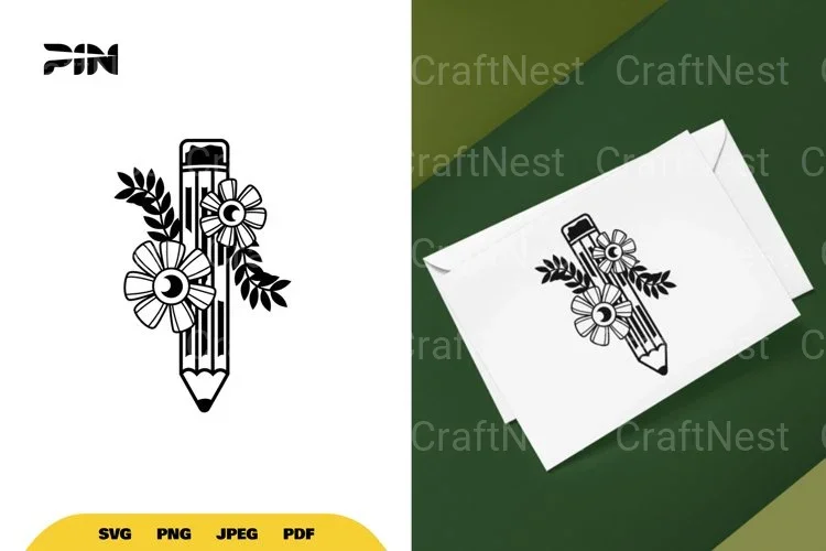 Floral Pencil SVG Bundle