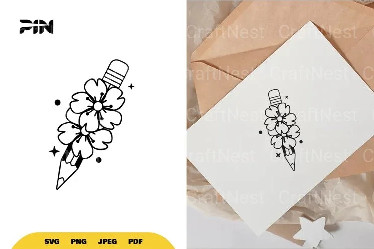 Floral Pencil SVG Bundle
