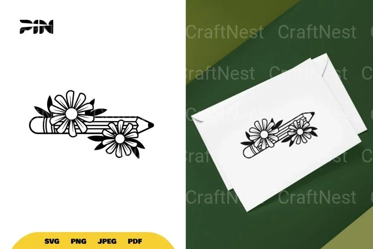 Floral Pencil SVG Bundle