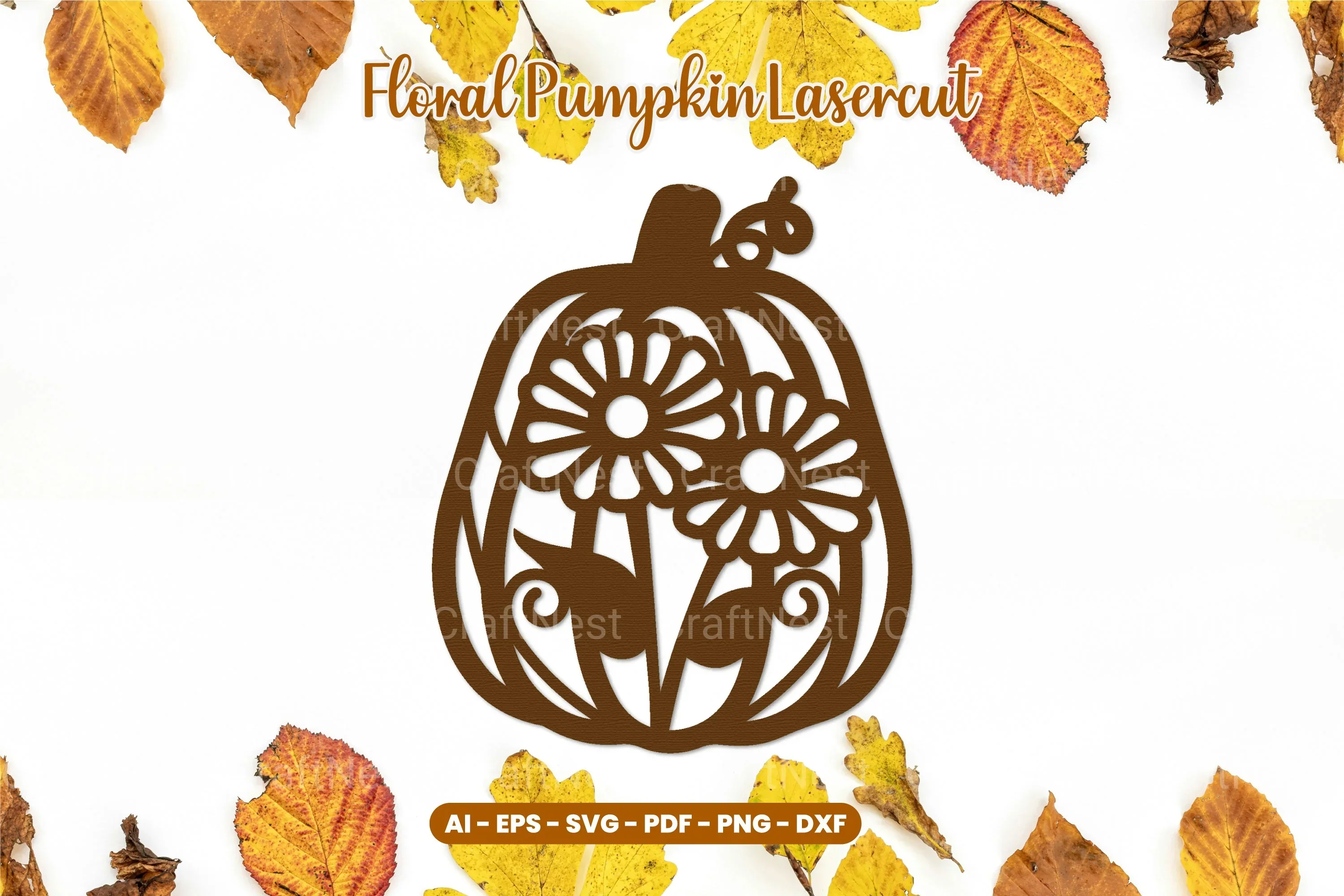 Floral Pumpkin Laser Cut SVG Bundle