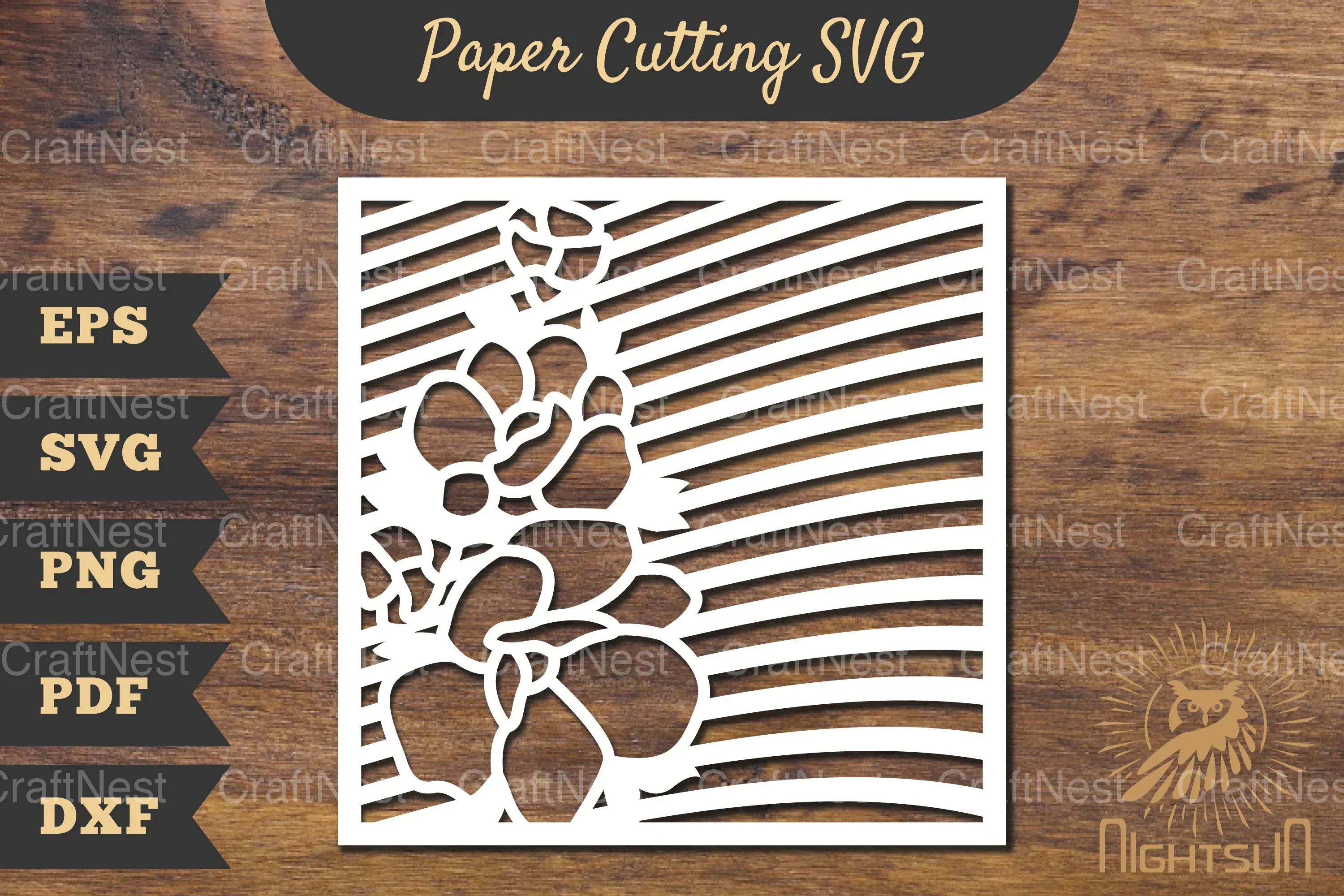Floral Rectangle Frame Papercut Clipart Bundle