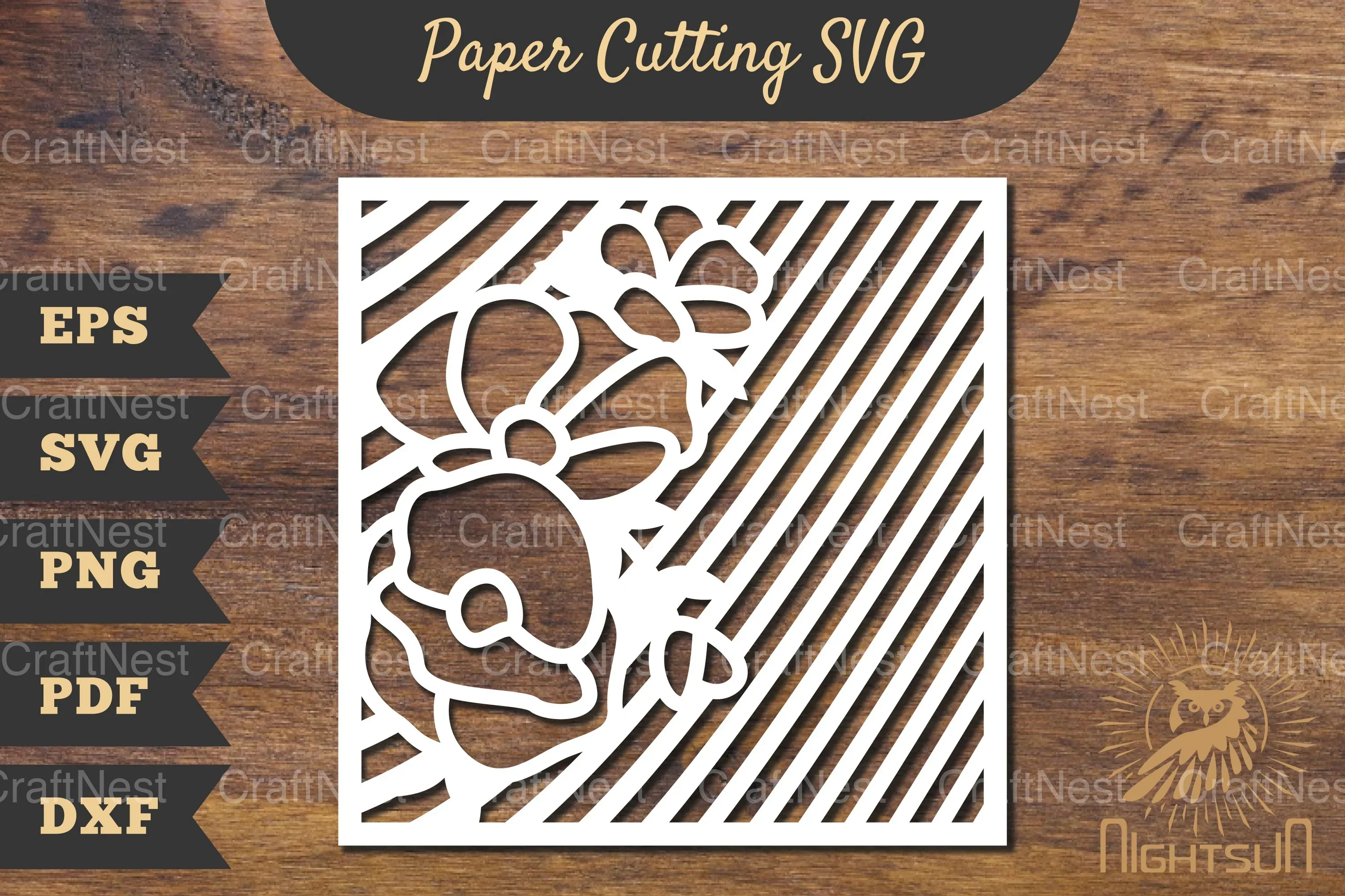 Floral Rectangle Frame Papercut Clipart Bundle