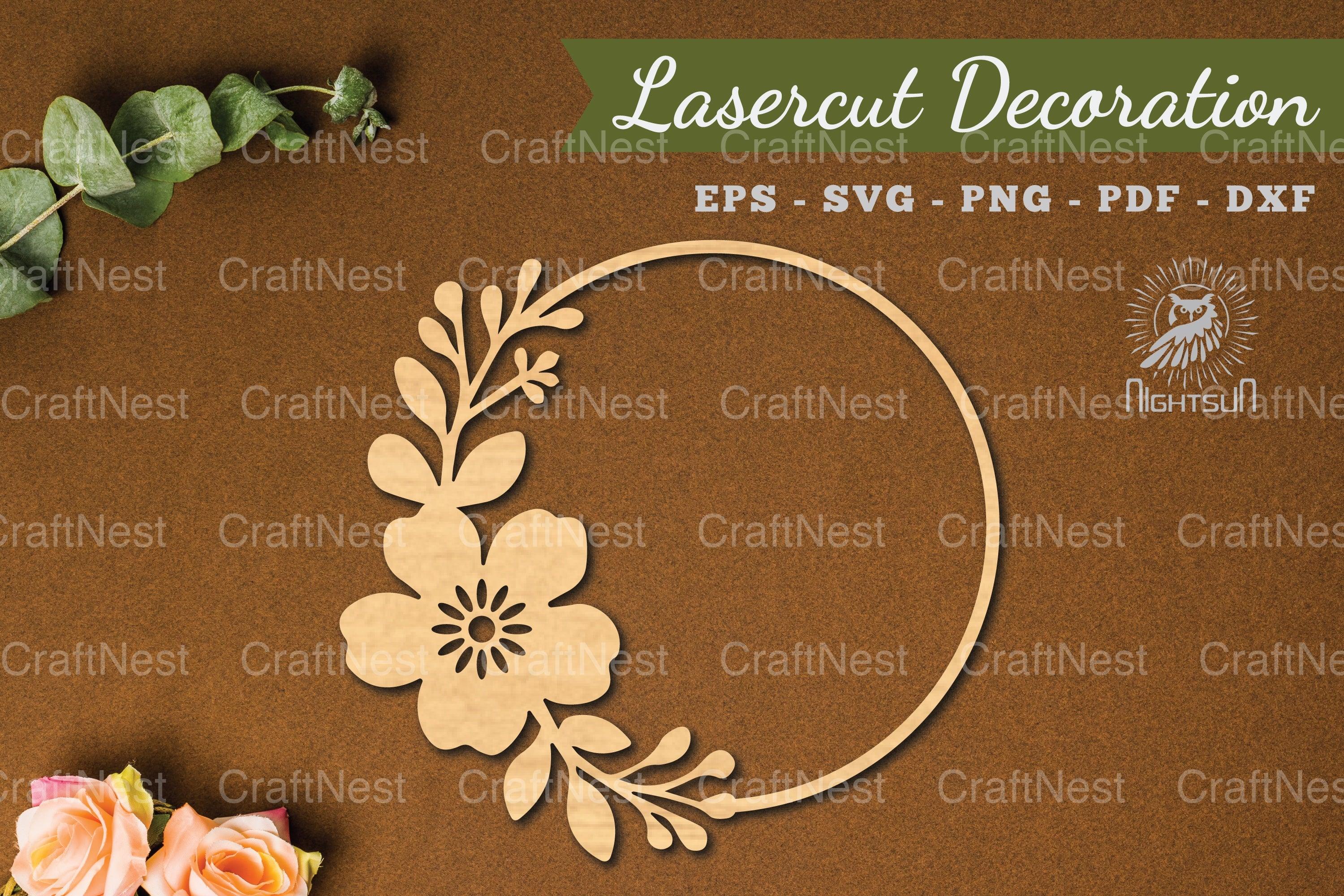 Floral Round Lasercut Decoration Clipart Bundle