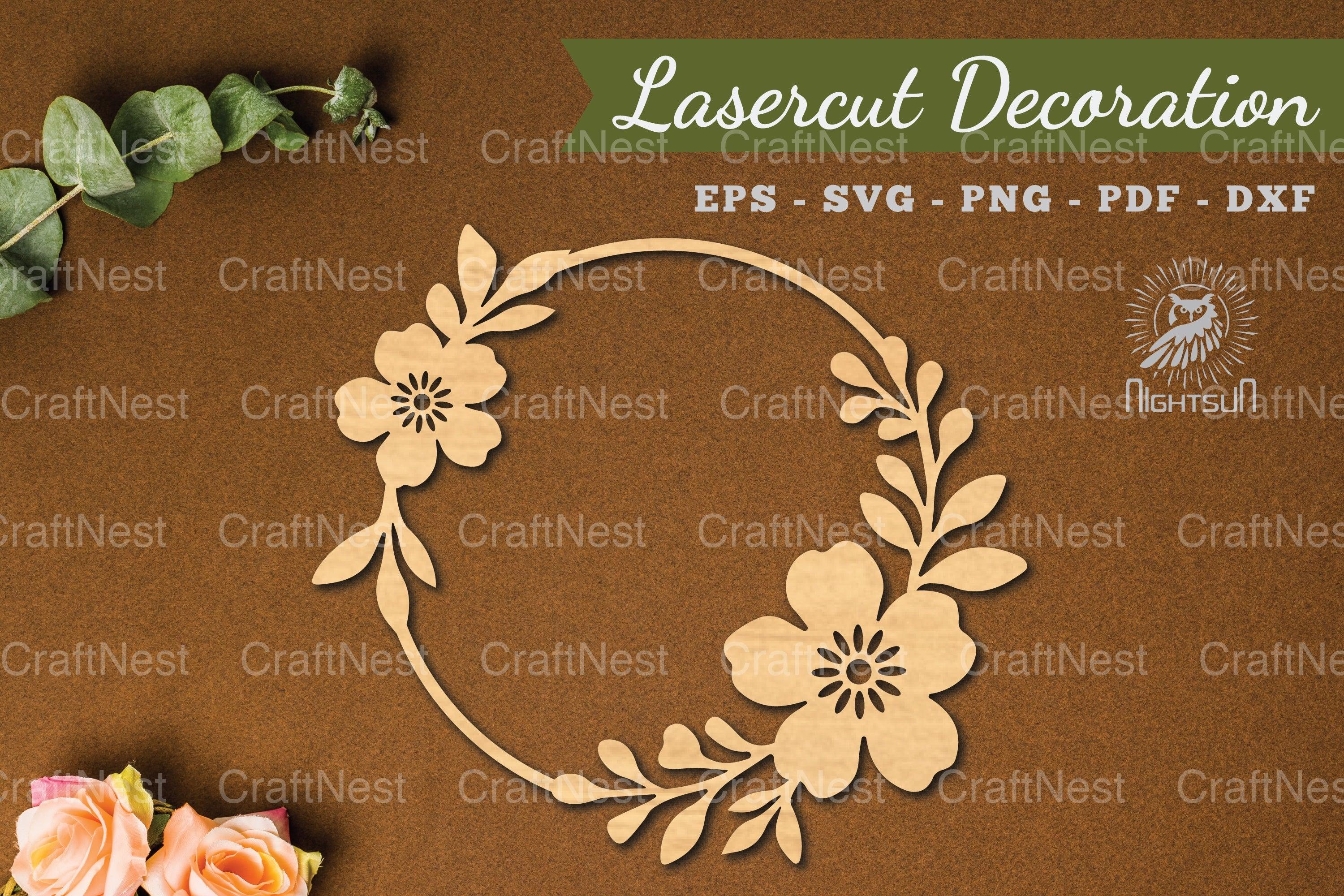 Floral Round Lasercut Decoration Clipart Bundle