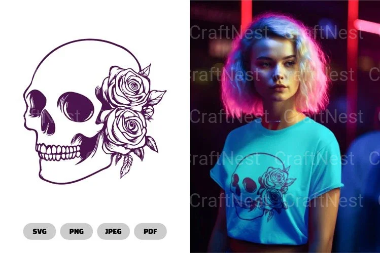 Floral Skull SVG Bundle Clipart