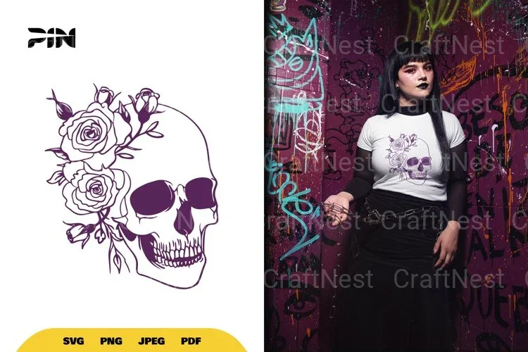 Floral Skull SVG Bundle Clipart