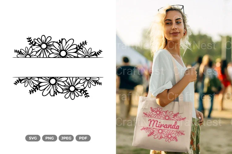Floral Split Border Clipart Bundle