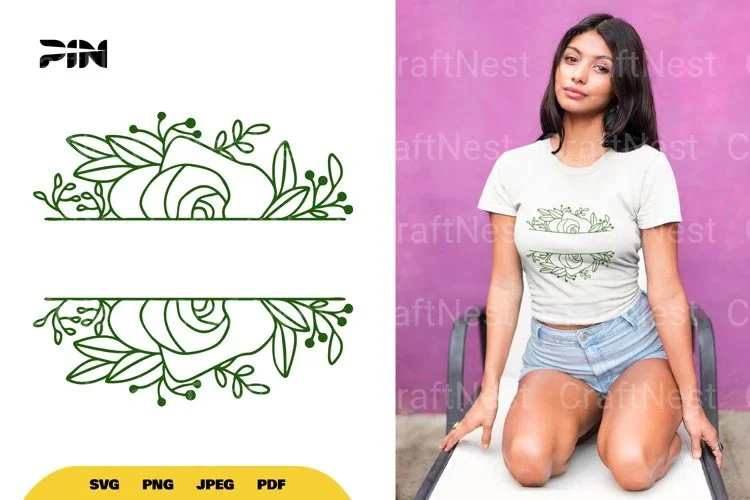 Floral Split Border SVG Bundle