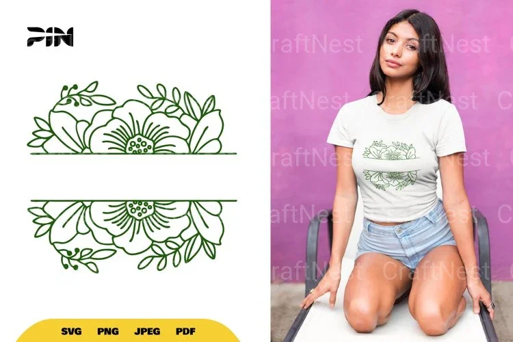 Floral Split Border SVG Bundle