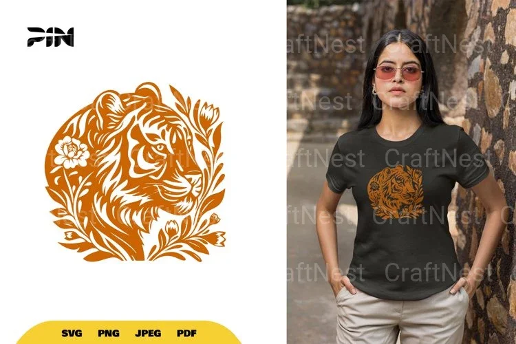 Floral Tiger Nature SVG Bundle