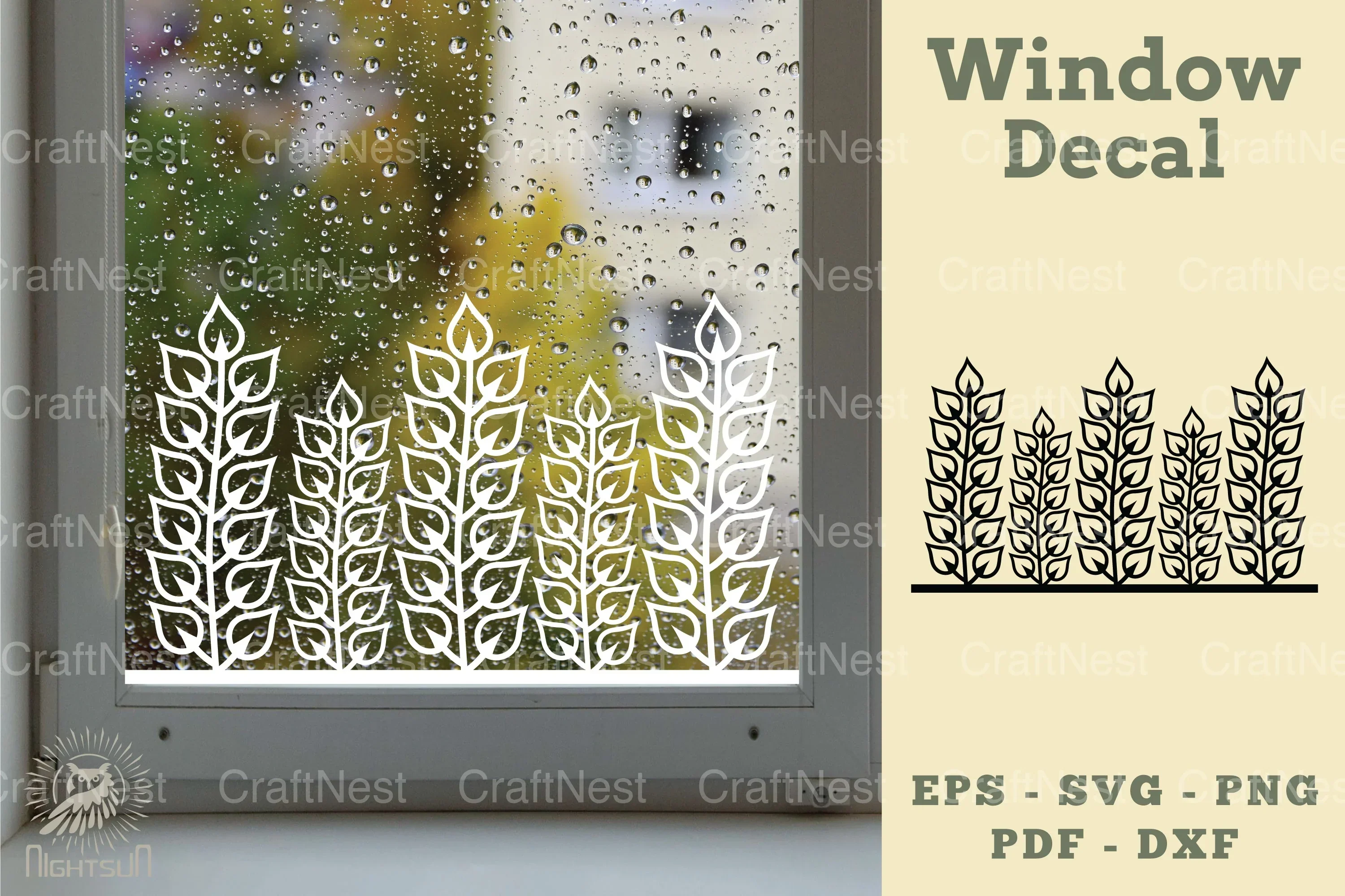 Floral Window Decal Clipart Bundle