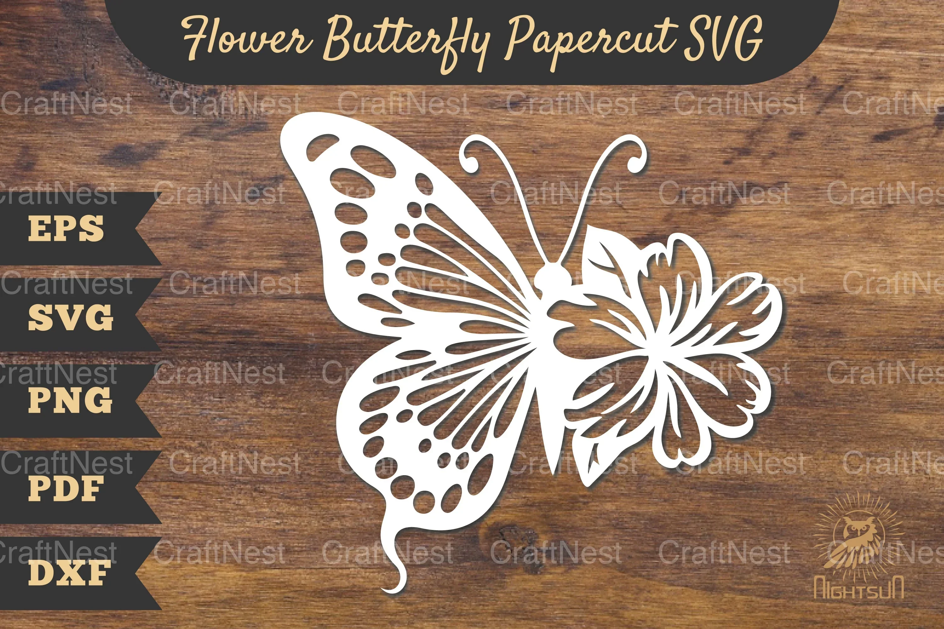 Flower Butterfly Papercut Clipart Bundle