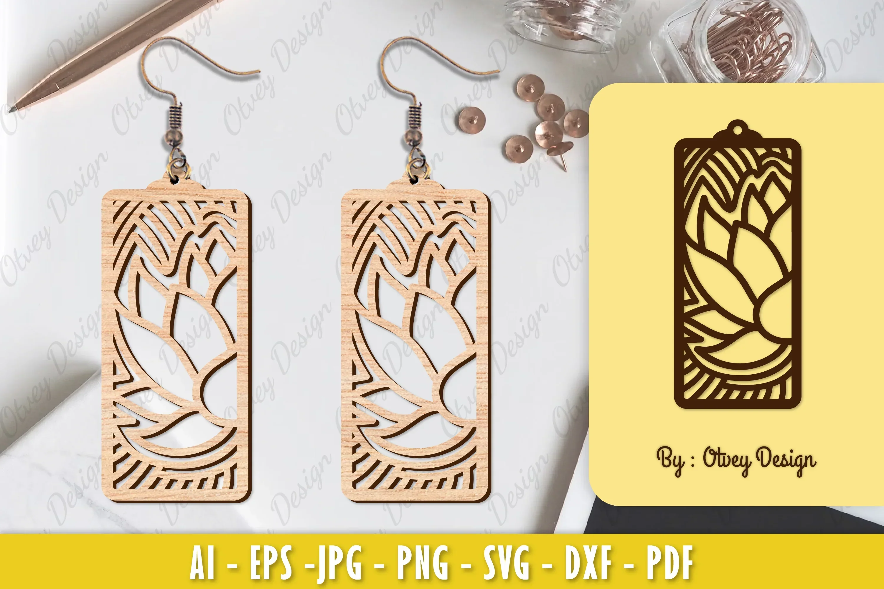 Flower Earring Laser Cut SVG Bundle