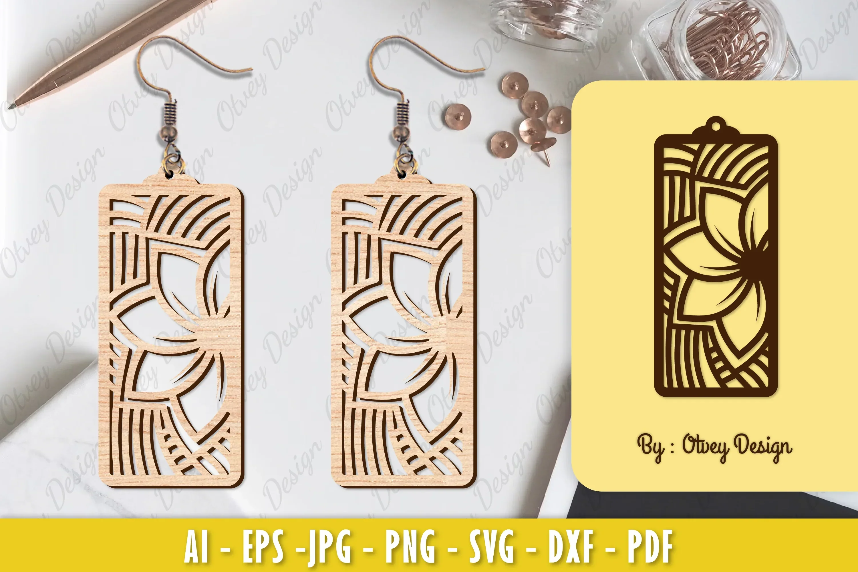 Flower Earring Laser Cut SVG Bundle
