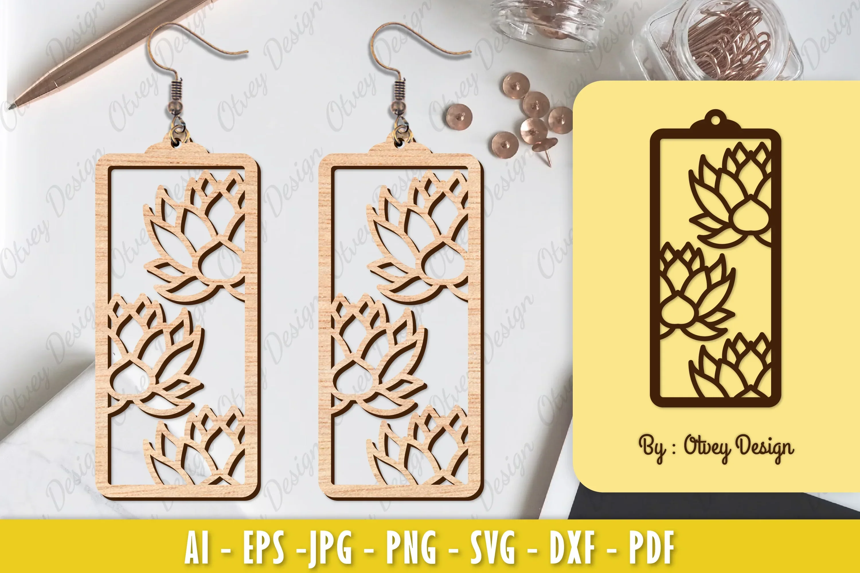 Flower Earring Laser Cut SVG Bundle