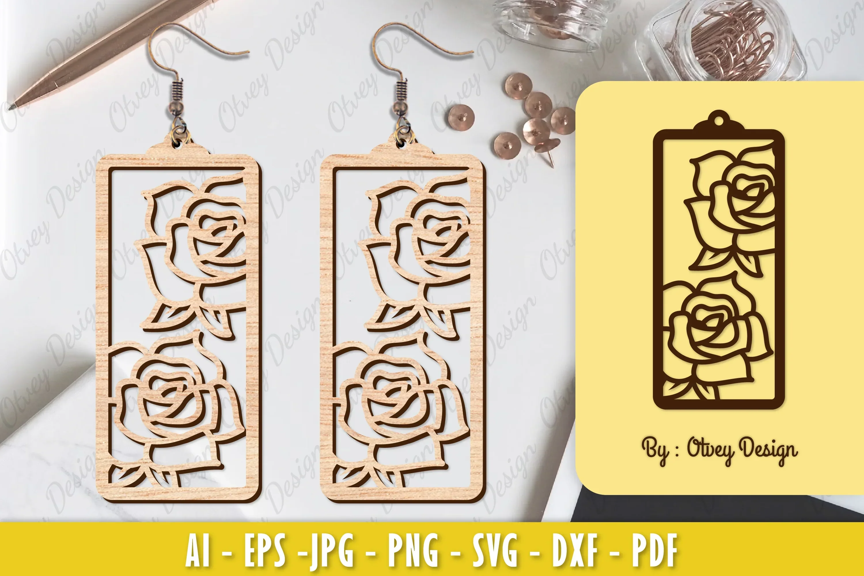 Flower Earring Laser Cut SVG Bundle