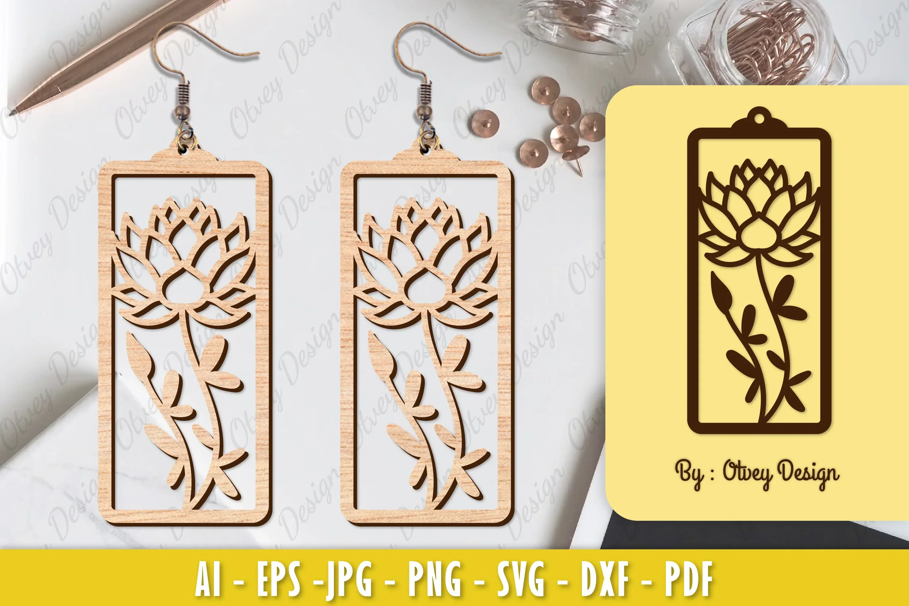 Flower Earring Laser Cut SVG Bundle