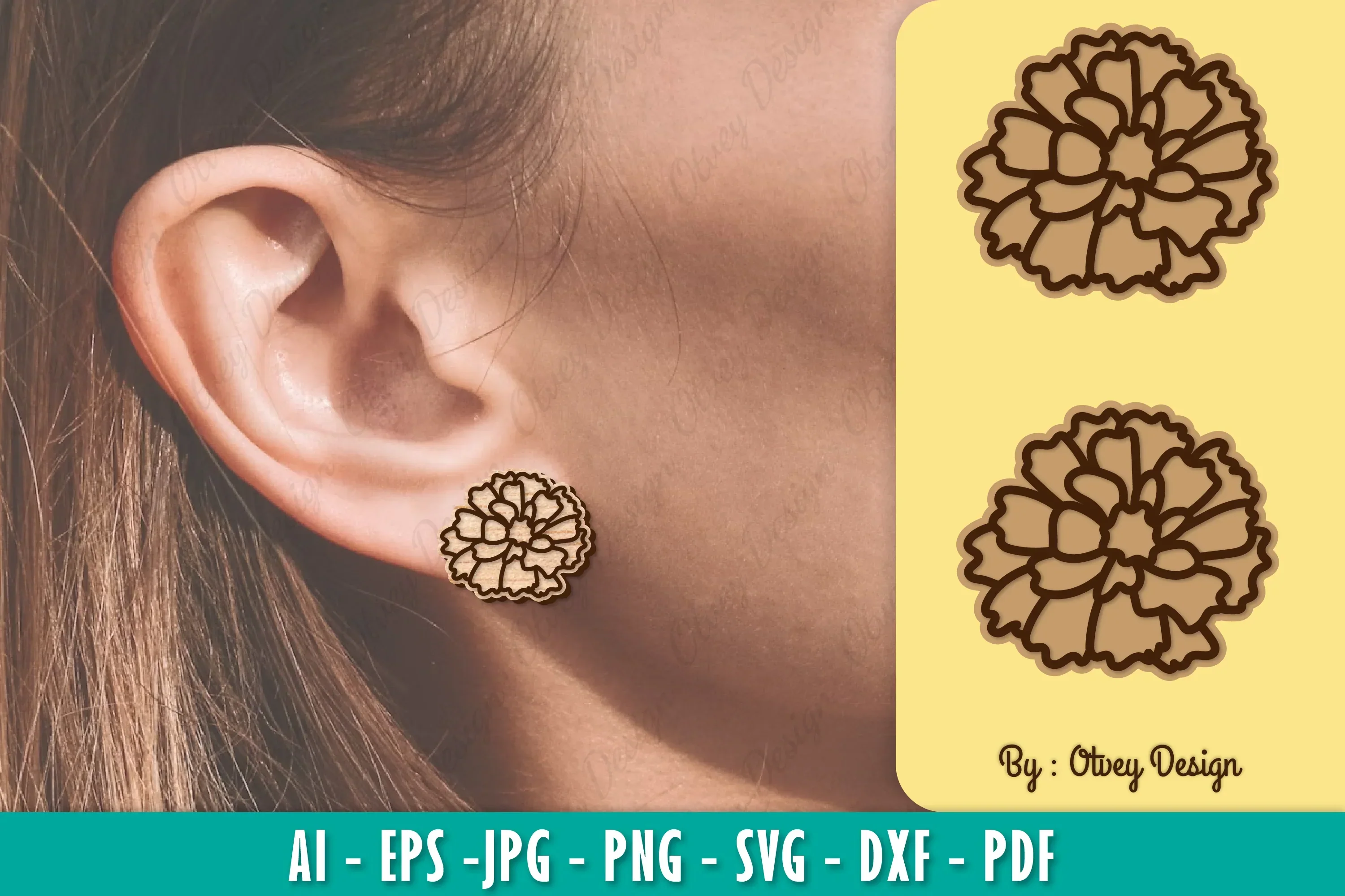 Flower Earring Laser Cut SVG Bundle