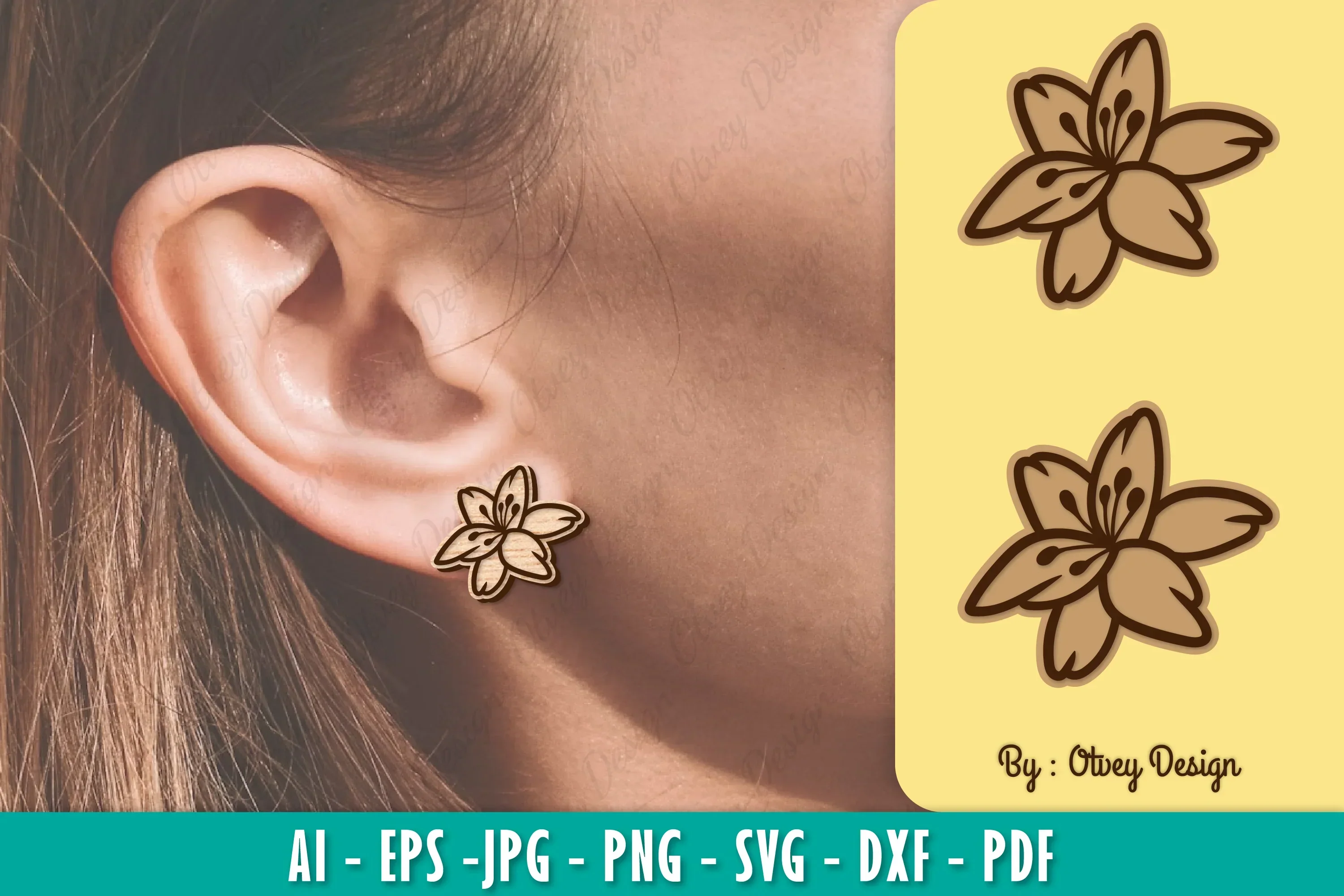 Flower Earring Laser Cut SVG Bundle